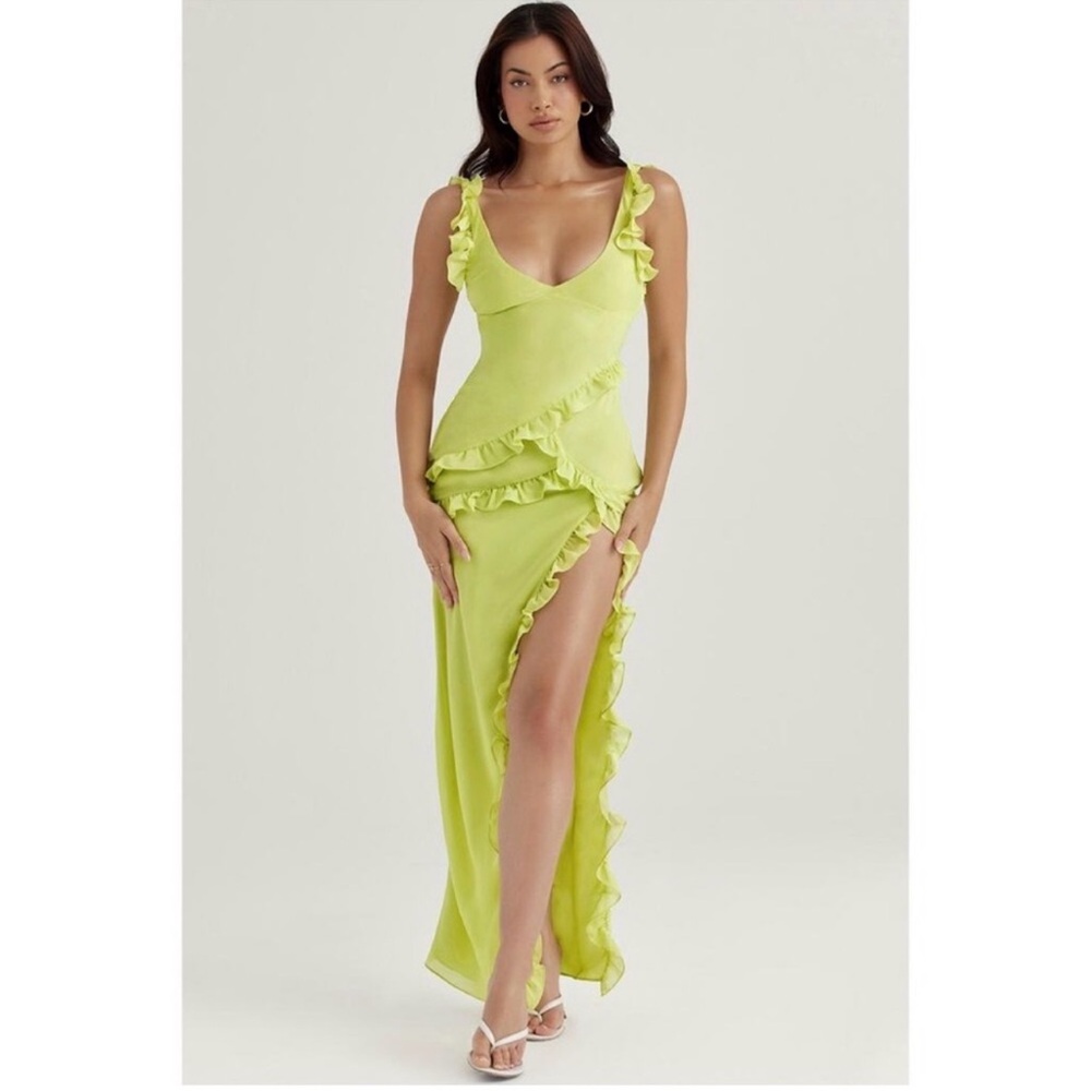 HOUSE OF CB Pixie Ruffle Georgette Body-Con Cocktail Dress